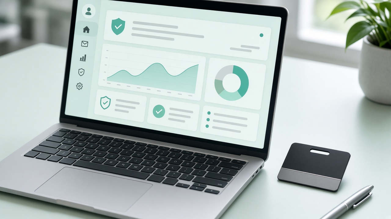 Laptop dashboard for email domain authentication and send readiness
