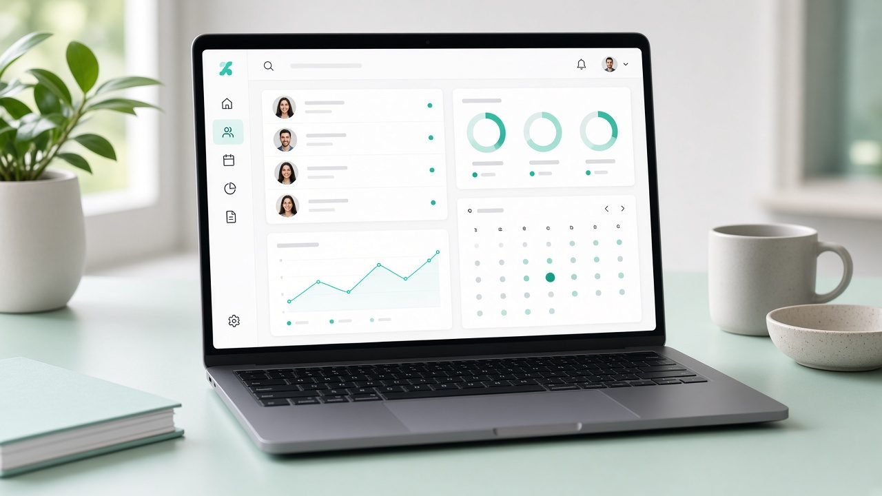 HRM workspace with employee directory and attendance
